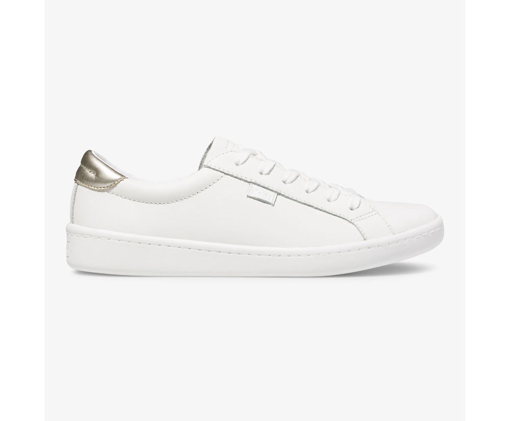 Keds Womens Sneakers White - Ace Leather - 802YRCELM